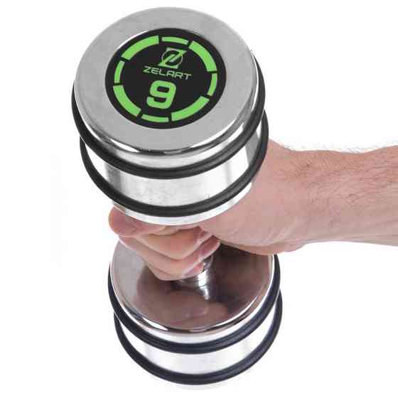 Гантель 9 кг хромована Zelart-2622-9 Київ