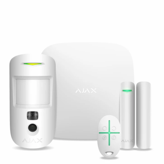 Комплект бездротової сигналізації Ajax StarterKit Cam (HDR) white (Hub 2/MotionCam(HDR)/DoorProtect/SpaceControl) Київ