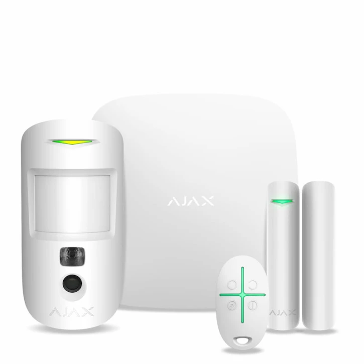 Комплект бездротової сигналізації Ajax StarterKit Cam (HDR) white (Hub 2/MotionCam(HDR)/DoorProtect/SpaceControl) Київ - фото 1