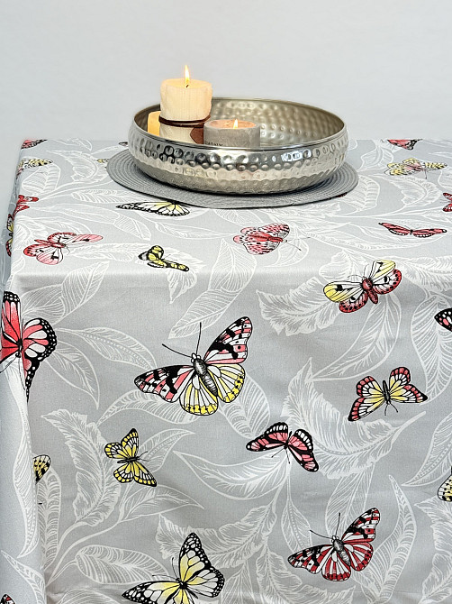 Ecotton Скатертина Ecotton DUCK 170х200 см водовідштовхувальна сіра 5725-13 Метелики Коломия - фото 5