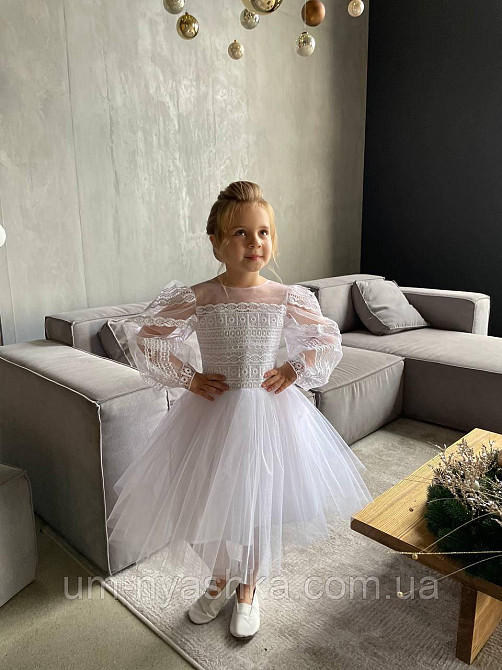 Платье Снежинка Белое нарядное платье с рукавами Кривой Рог - изображение 2