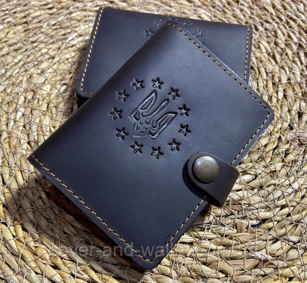 Маленькая обложка картхолдер на авто документы и id паспорт с винтажной кожи Crazy horse Киев - изображение 1