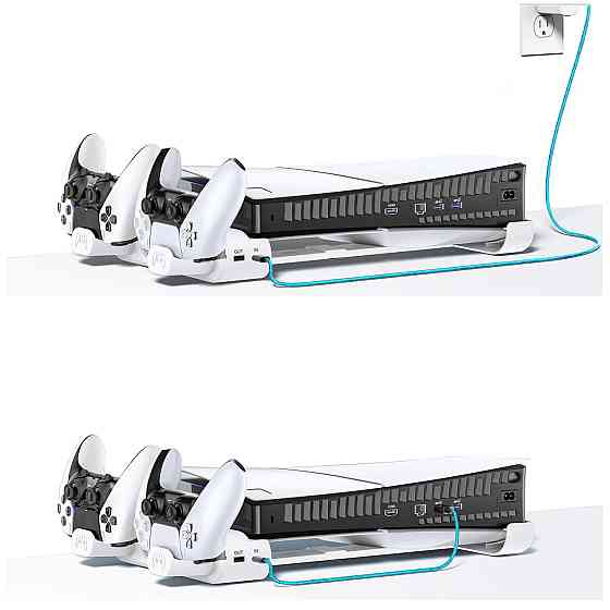 Подставка PS5 Pro/Slim горизонтальная с охлаждением зарядкой геймпадов OIVO VG-P5299XS-Pro Киев