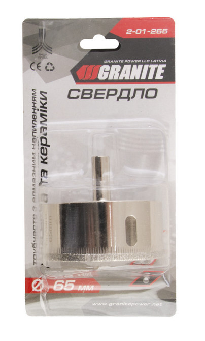 GRANITE Свердло для скла та кераміки GRANITE трубчасте з алмазним напиленням 65 мм 2-01-265 Київ - фото 6