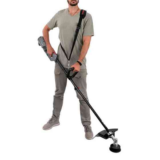 Тример електричний, 1,2 кВт, 7000 об/хв, ширина зрізання 255/380 мм, плавний пуск, котушка + 3-лопатевий ніж INTERTOOL DT-2247 Киев