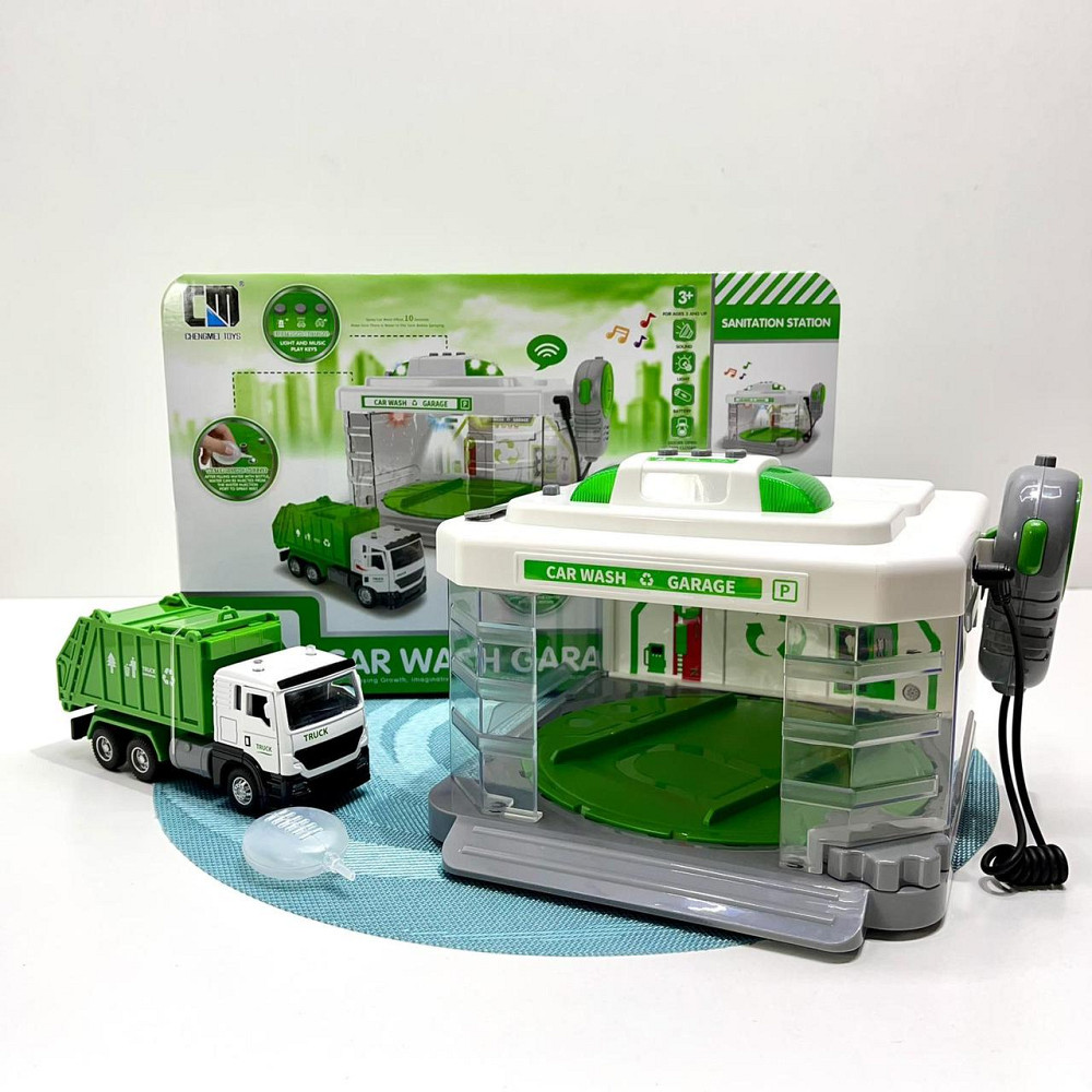 Набір автомийка металопластикова машинка підсвічування парогенератор звуки рухомі елементи мікрофон Зелений (CLM 887) Чернигов - изображение 6