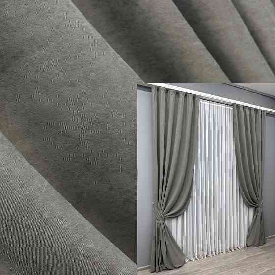 Шторна тканина мікровелюр Petek YL колір сірий 1702ш Київ