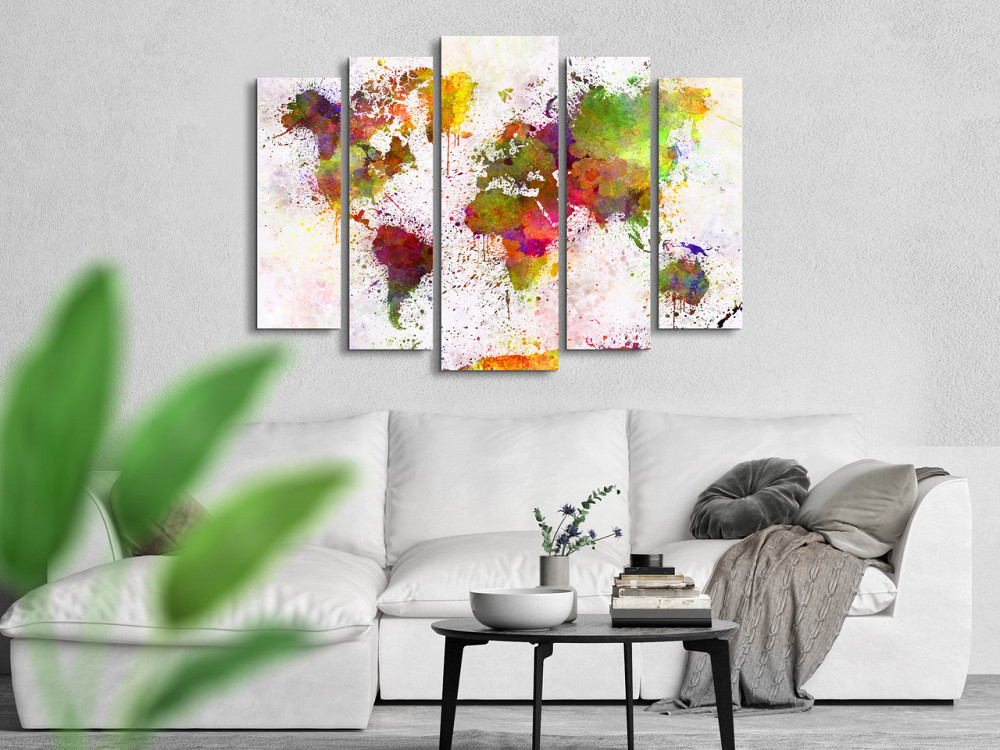 Модульна картина у вітальню / спальню Барвиста Карта світу Art-474_5 ( 80х118см ) Київ - фото 2