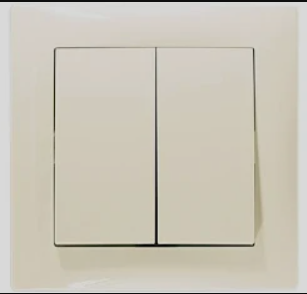 Выключатель двухклавишный Anestech (кремовый) Винница - изображение 1