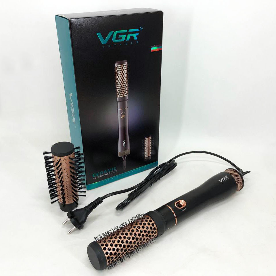 Фен-щітка для жінок з насадками VGR V-559, Фен-гребінець для сушіння, Хороший потужний фен PV-96 Львів - фото 6