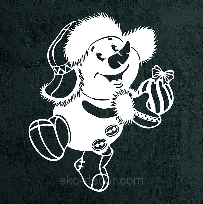 Декоративное настенное Панно «Снеговик», Декор на стену 50*40 см, Белый Киев - изображение 5