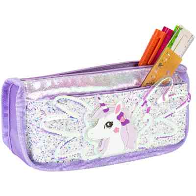 Пенал Cool For School з блискітками 2 відділення фіолетовий (CF87065) Вінниця