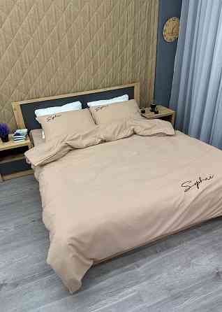 Комплект постільної білизни Сатин, Двоспальний 180х220 Бежевий (88-145) Київ