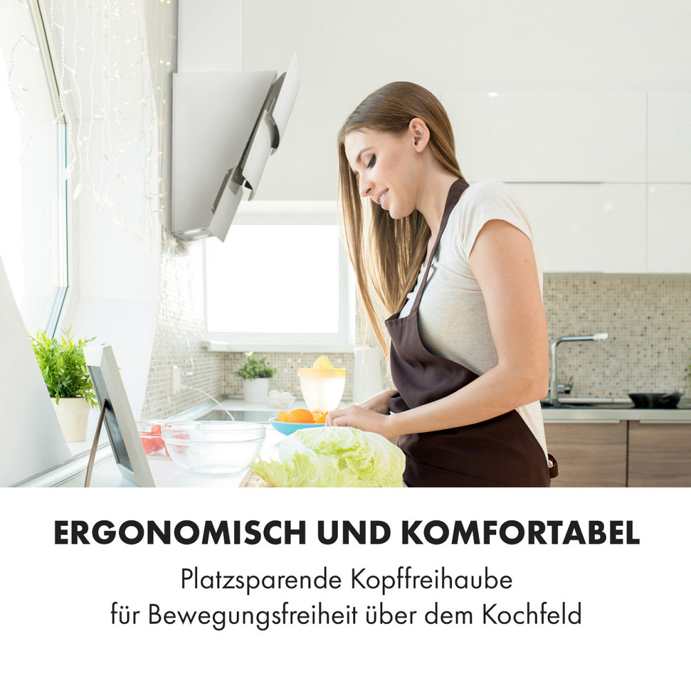 Витяжка Antonia без голови 90 см 350 м3/год сенсорна панель керування EEC B скло біле 90 см 
             Білий Рівне - фото 7