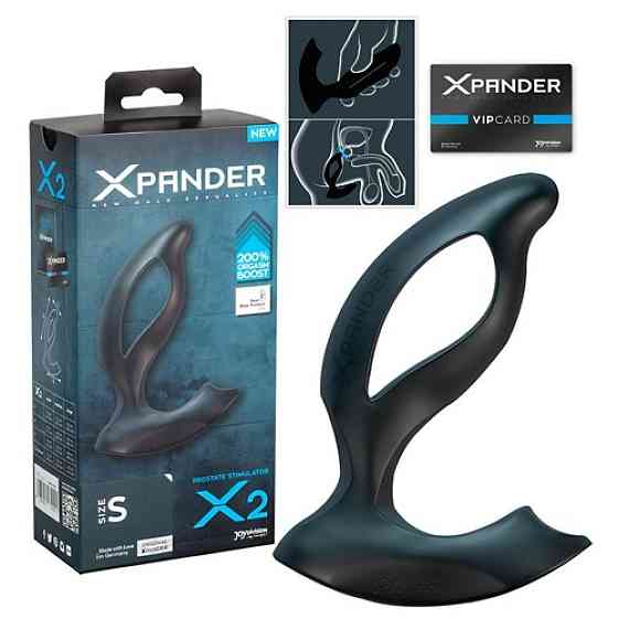 Массажер простаты, размер М, XPANDER X2 черный, 10.5 см х 4.5 см Sex Aura Киев