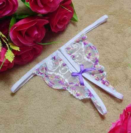 Труси з розрізом білі еротичні унісекс - розмір універсальний, резинка до 82см Київ