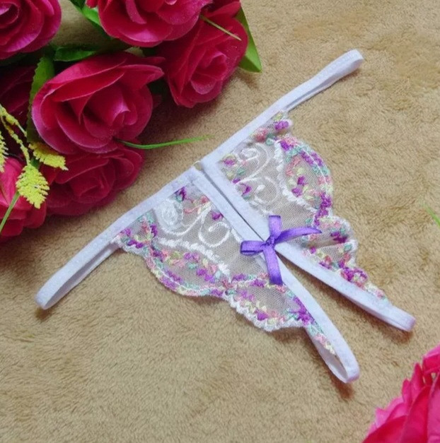 Труси з розрізом білі еротичні унісекс - розмір універсальний, резинка до 82см Київ - фото 1