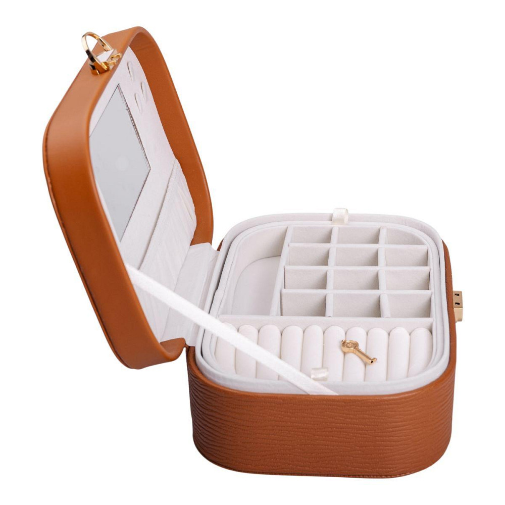 Двоярусна шкатулка для прикрас з еко-шкіри з замком Київ - фото 2