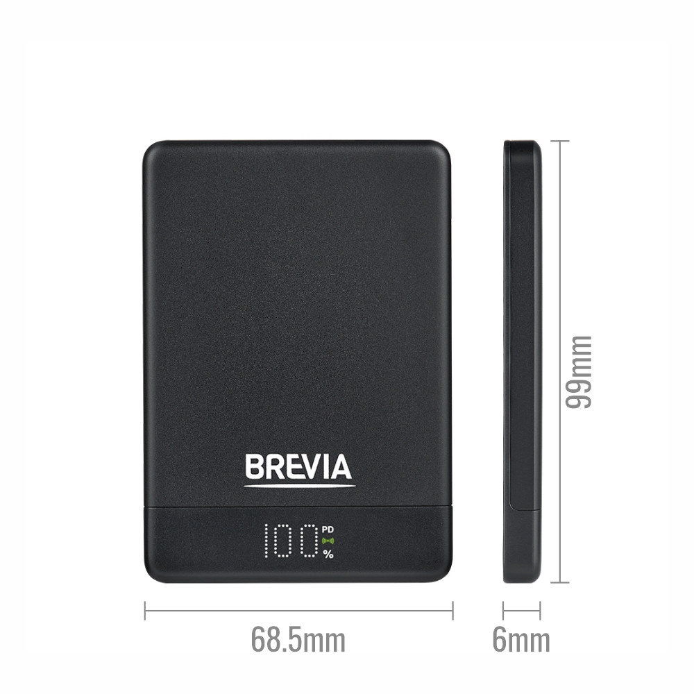Повербанк (Power Bank) Brevia ePower 5000mAh MagSafe SuperSlim PD20W, Qі15W LCD чорний Львів - фото 5