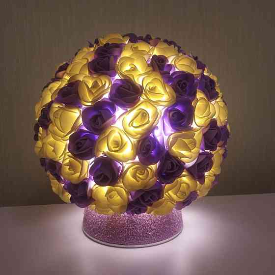 Світильник-нічник "Букет жовто-бузковий троянд" Дніпро