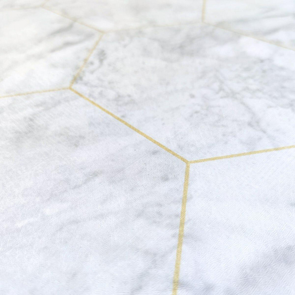 Самоклеюча плівка 0,45х10м х 0,07мм Сірий мармур золоті соти SW-00001212 Київ - фото 2