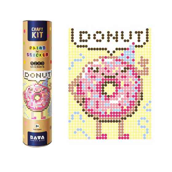 Картина по номерам стикерами в тубусе 