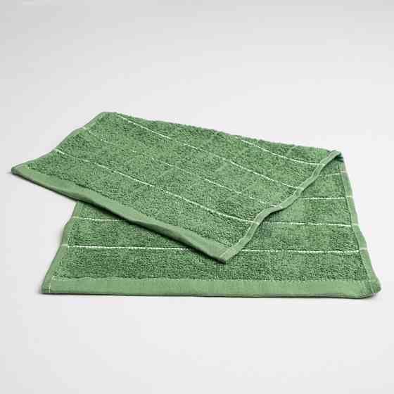 Махровое кухонное полотенце с полосками 30х50 см 400г/м2 GM Textile (Зеленый) Сумы