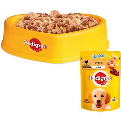 Вологий корм для собак Pedigree Junior Курка з рисом у желе 100 г (5900951017247) Вінниця