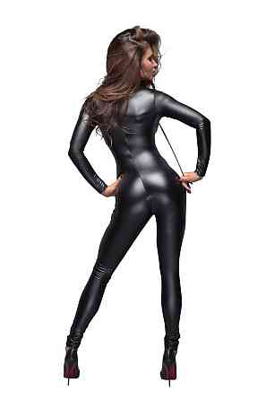 Комбінезон Noir Handmade F162 Powerwetlook overall with leash and two-way zipper, 3XL, мокрий ефект Sex Aura Київ