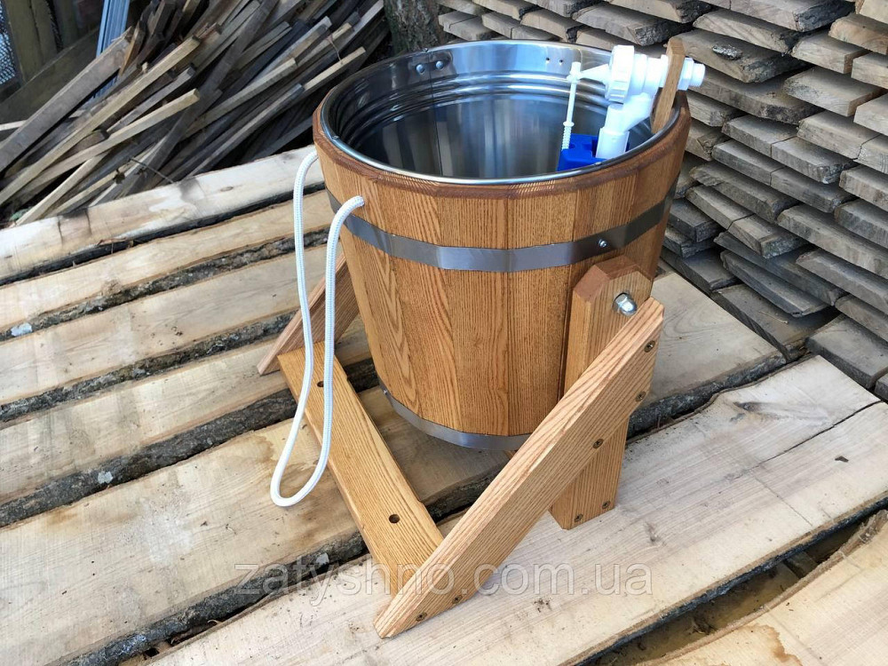 Ведро-водопад с нержавеющей вставкой 20 л, ясень Киев - изображение 3