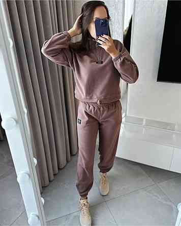 Жіночий теплий прогулянковий костюм: світшот і штани фліс Моко, 42/46 Одеса