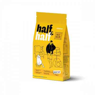 Сухой корм для кошек Half&amp;Half с говядиной 2 кг (4820261920840) Вінниця