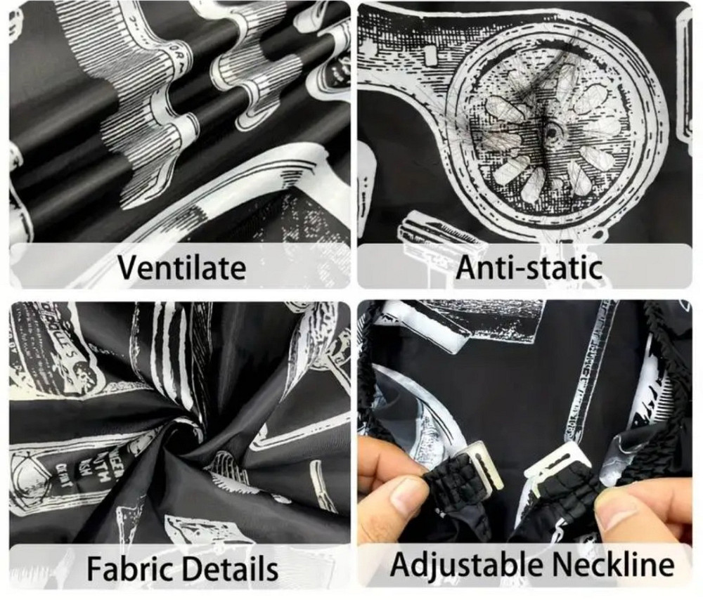 Парикмахерская накидка для стрижки и покраски 110 на 140 см черный Киев - изображение 6