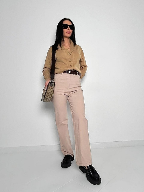 Брюки-палаццо з джинс-бенгаліну "Grape" оптом | Розпродаж моделі Київ - фото 5