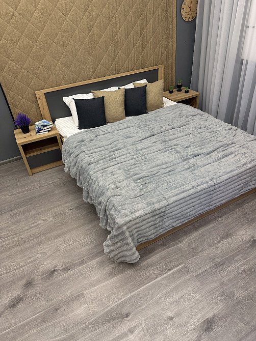 Плед-покривало смужка Шарпей 220х220 см (+-5см) Сірий (87-031) Київ - фото 4