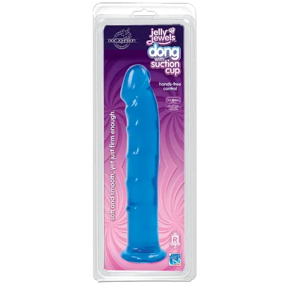 Фалоімітатор Doc Johnson Jelly Jewels Dong & Suction Cup Blue, діаметр 3,6 см, антибактеріальний ПВХ Львів