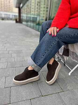 Жіночі черевики GREMMY коричневі натуральна замша з хутром высота 8см размер 36-40 (5716) Коломыя