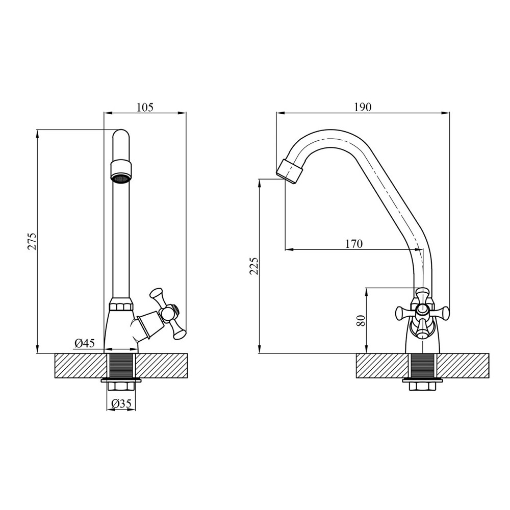 Кран на одну воду Kroner KRM Rhein - C091 Київ - фото 2