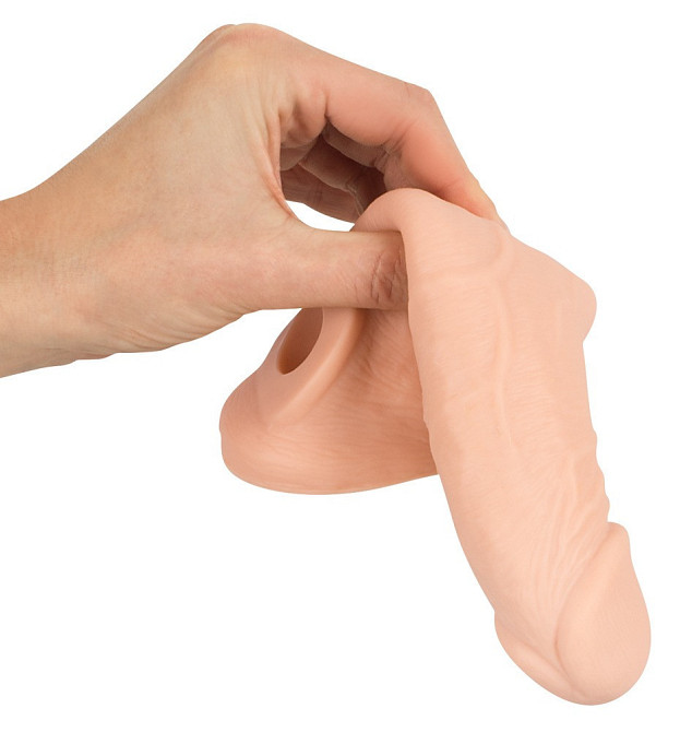 Подовжуюча насадка - Nature Skin Penis Sleeve With Extension Sex Aura Київ - фото 6