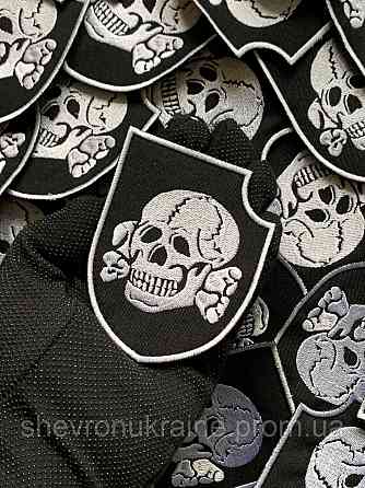 Шеврон Адамова голова (Форма щит. На липучке) Размер 9.5x7.5см Киев