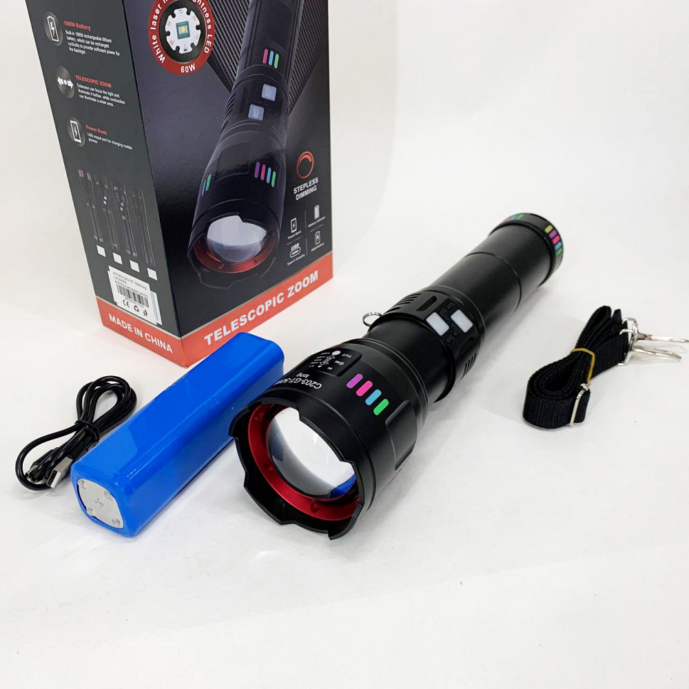 Мощный тактический фонарь светодиодный, Переносной ручной мощный фонарь Оригинальный ручной AG-80 Львов - изображение 9