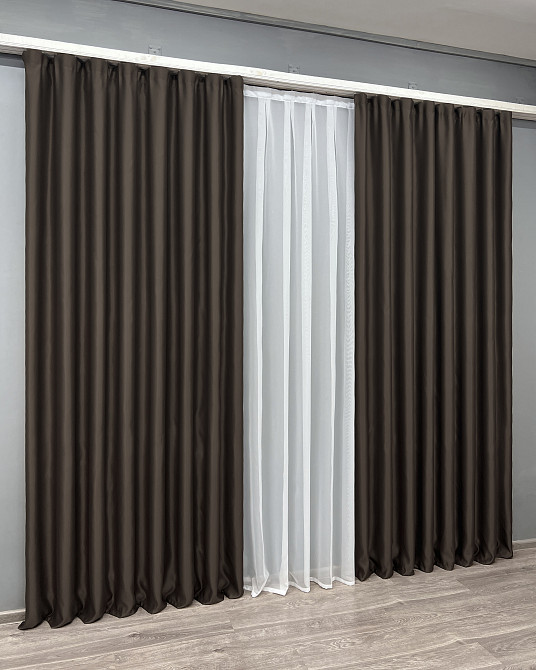 Комплект готових штор VR-Textil Bagema Rvs № 2076ш Венге 150х290 см 2 шт (33-1277) Київ - фото 4