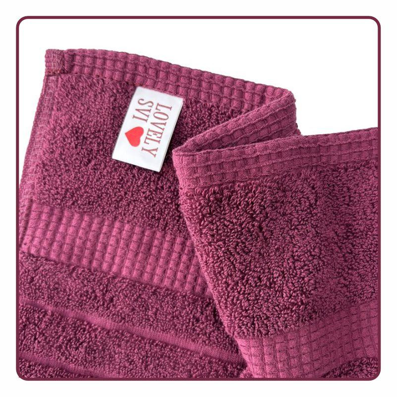 Набор 2 жаккардовых полотенца Lovely Svi для ванной, отелей, СПА, в подарок, 50* 90 см Oxford Stripe Burgundy Киев - изображение 2