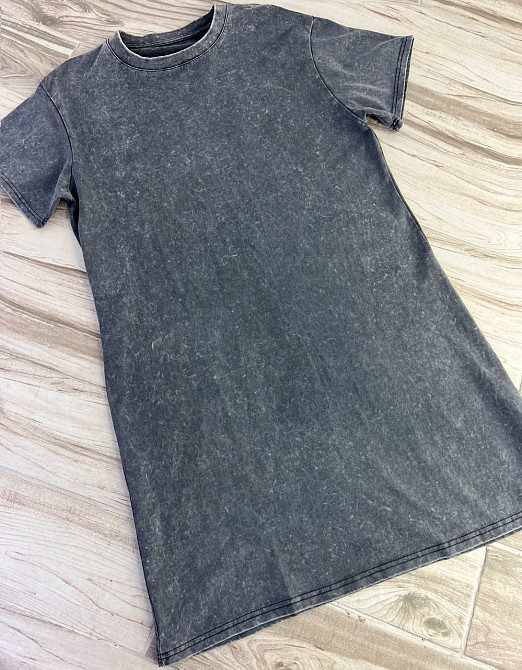 Платье-футболка женское A-N 2666-1 тай-дай оверсайз, серый, one size Киев - изображение 2