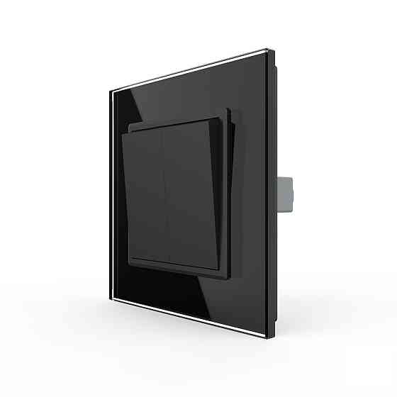 LIVOLO Двоклавішний прохідний вимикач LIVOLO чорний матовий скло Коломыя