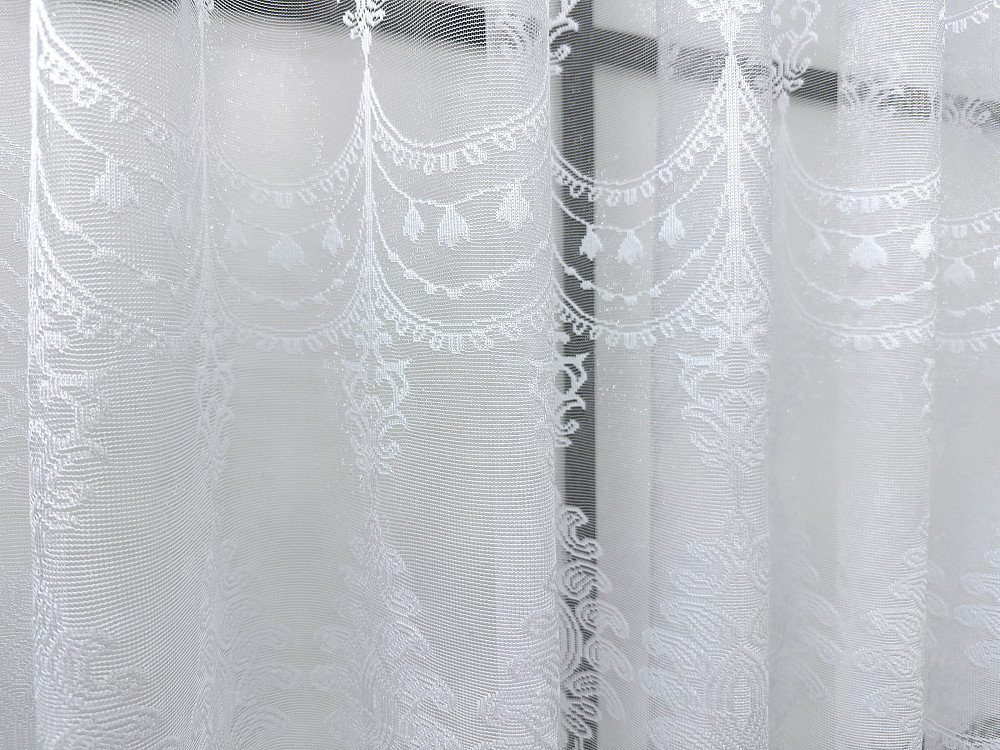 Короткий тюль, висотою 1,2м, жакард колір білий 869т Київ - фото 5
