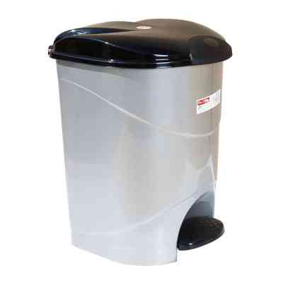 Контейнер для мусора Irak Plastik Bella №3 с педалью серый металлик 30 л (4567) Винница