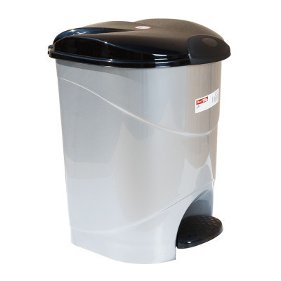 Контейнер для сміття Irak Plastik Bella №3 з педаллю сірий металік 30 л (4567) Вінниця - фото 1