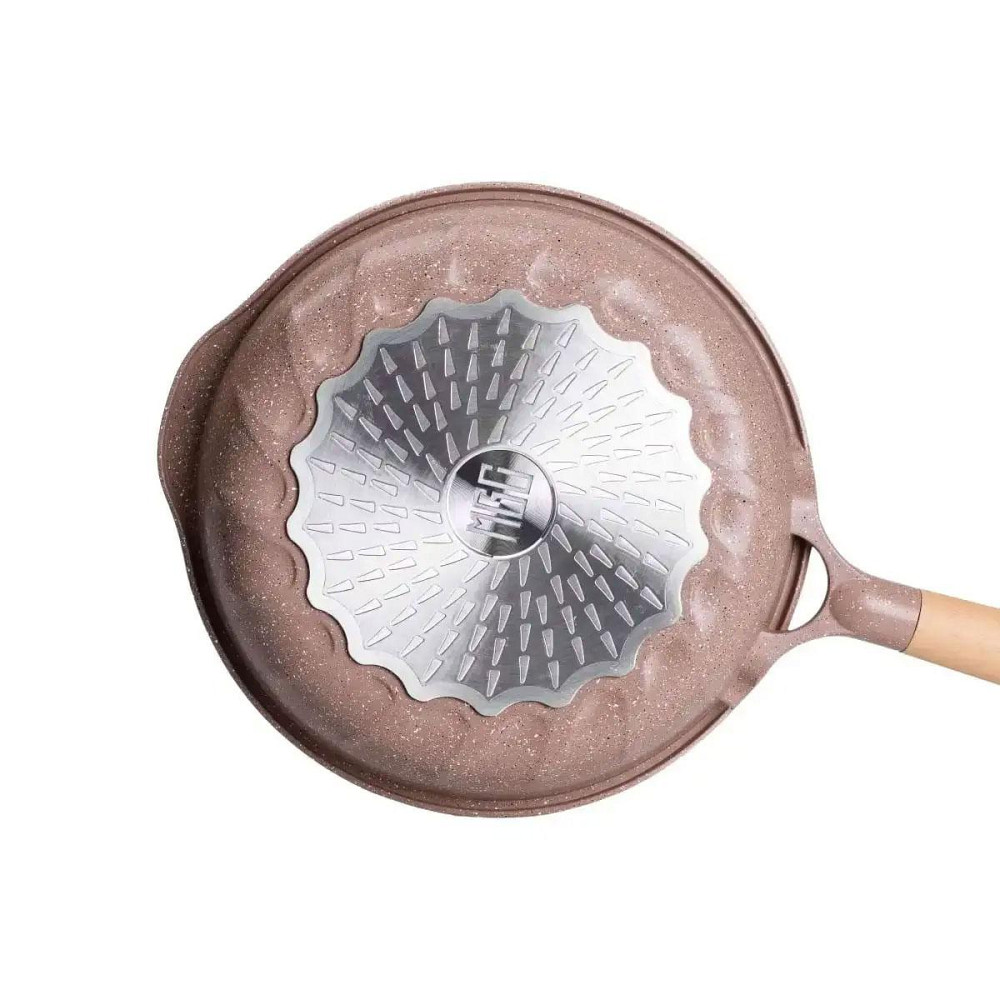 Алюминиевая сковорода 2,8 л с мраморным антипригарным покрытием Ø 28 см, толстое дно MGC кофейный HP-4-420CO Киев - изображение 5