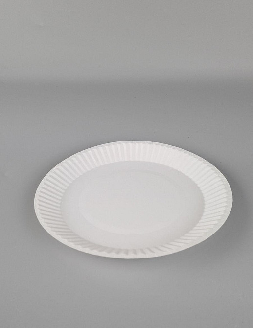 Тарілка з харчового картону д200мм біла 50 шт (50 шт.) Харків - фото 1